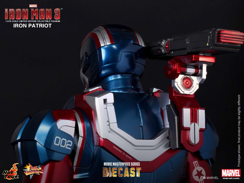 Hot Toys Iron Man 3 MMS195D01 Iron Patriot 1/6th Scale Limited Edition Collectible Figure