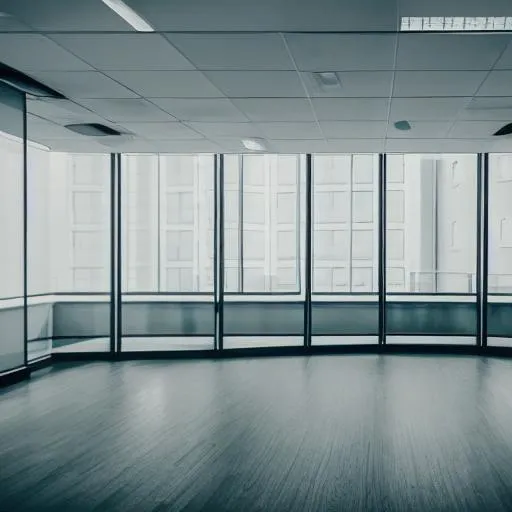 A gloomy, empty office