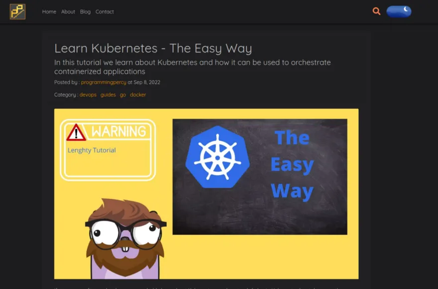 Kubernetes post on the old website.