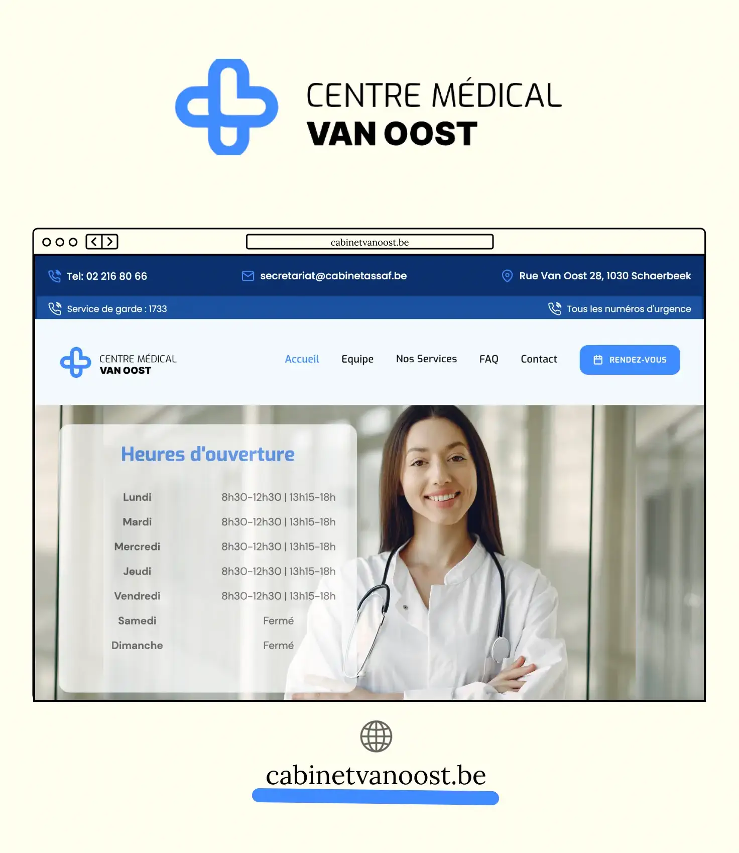 Site web du Centre Médical Van Oost - Capture d'écran