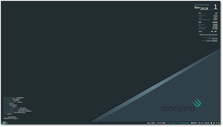 Manjaro I3 Desktop Screenshot