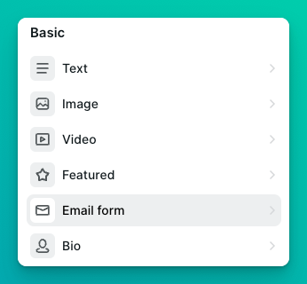 Email form section