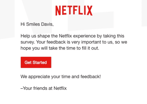 Netflix call to action