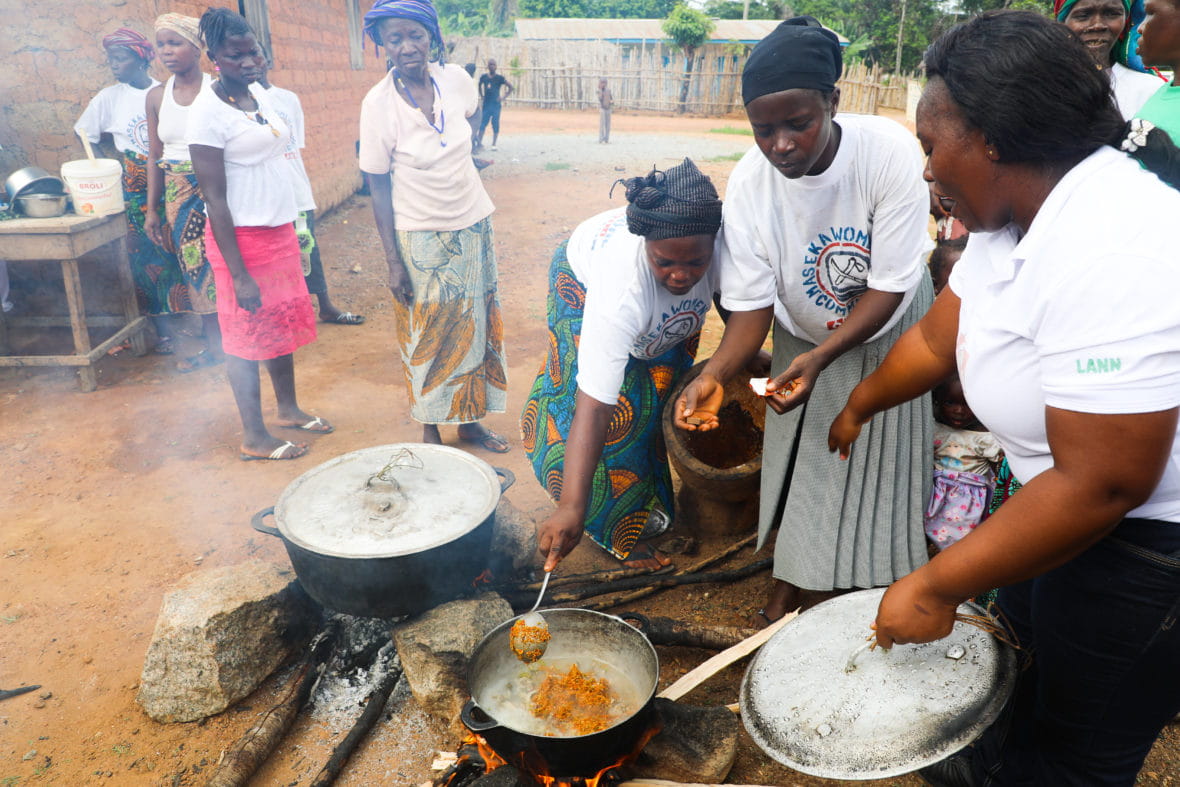 Community members cook up a feast