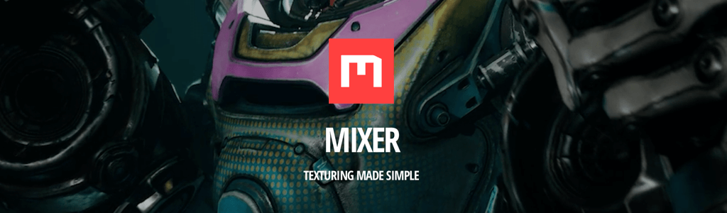 Banner showing the logo of Quixel Mixer.