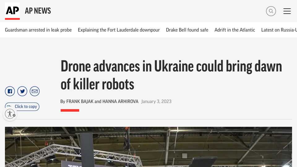Drone advances in Ukraine could bring dawn of killer robots
