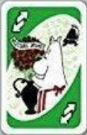 Moomin Green Uno Reverse Card
