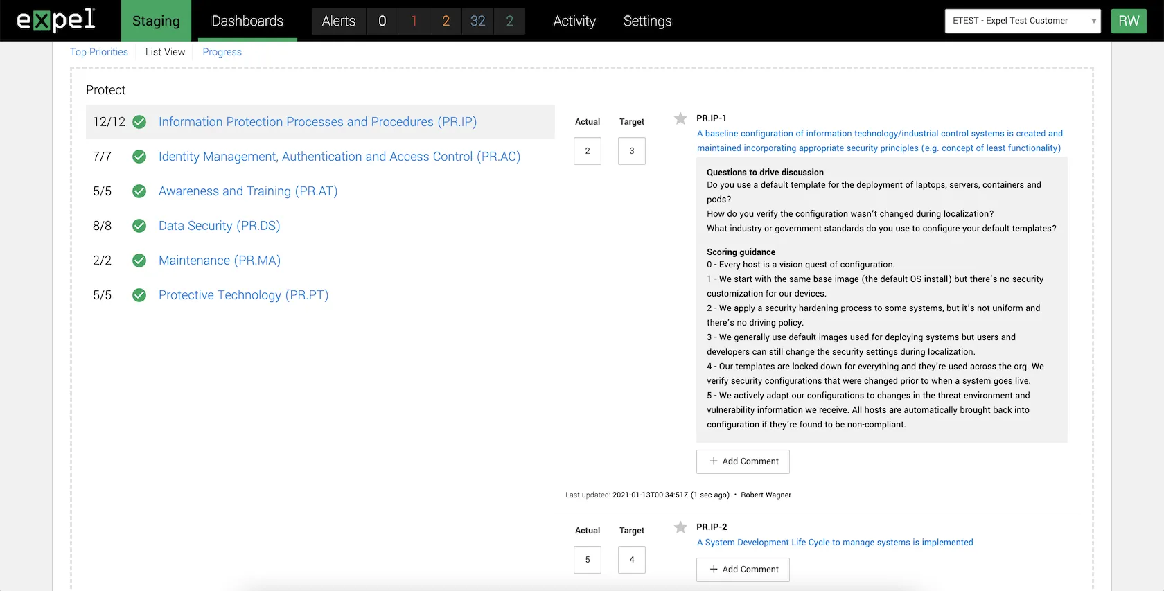 The edit mode for scores, showing a simple user interface with scoring criteria for guidance.