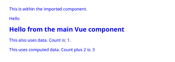 Minimum Vue app PDF result