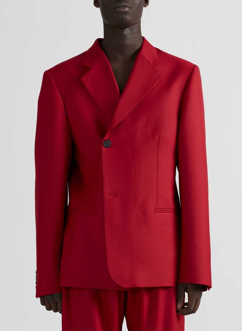 Perin Soft Tailoring Wool Red, front view II. GmbH AW22 collection.