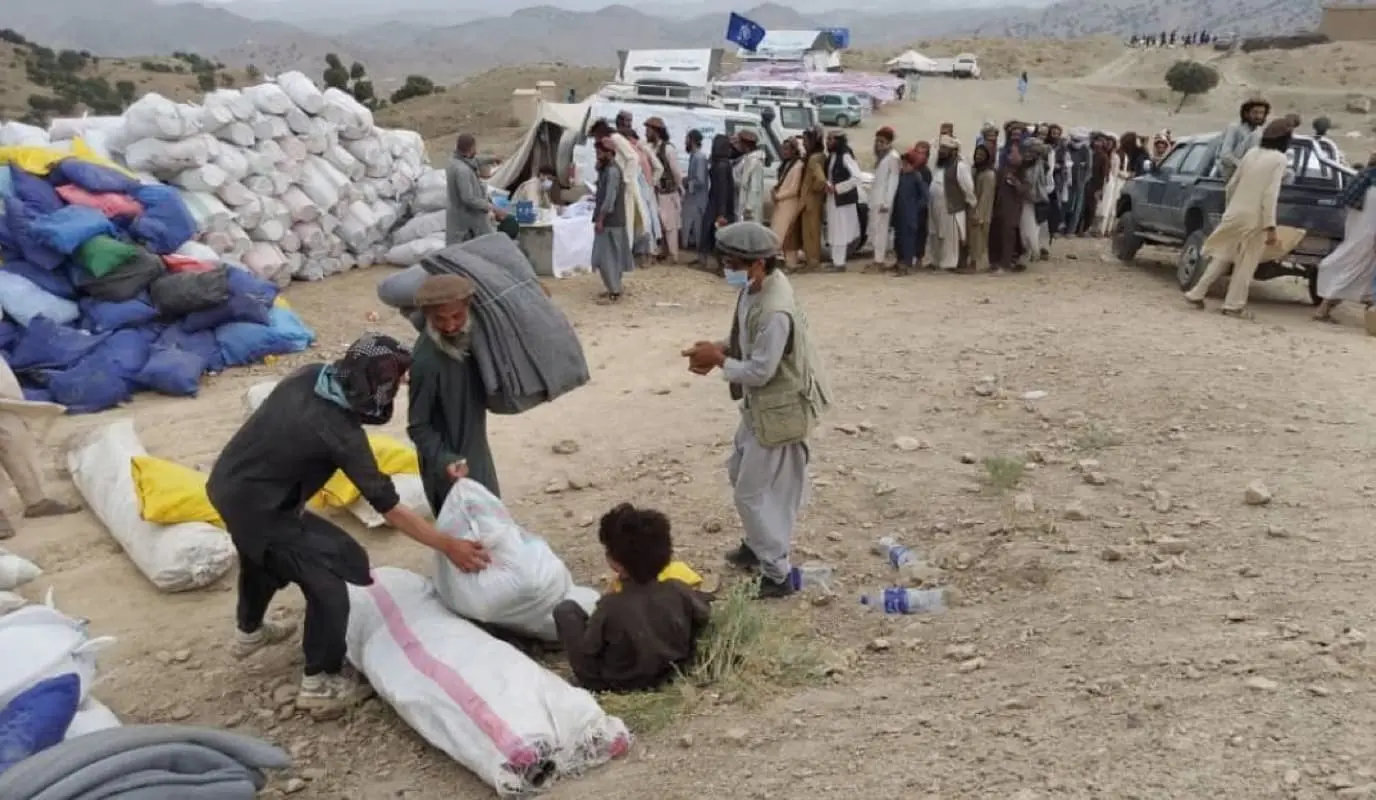 An emergency relief distribution led by Concern in Afghanistan following the June 2022 earthquake.