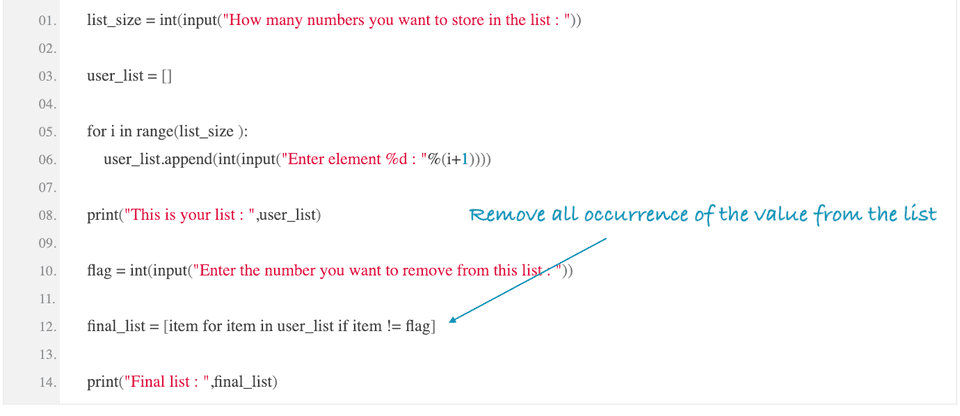 python remove all occurrence value from list