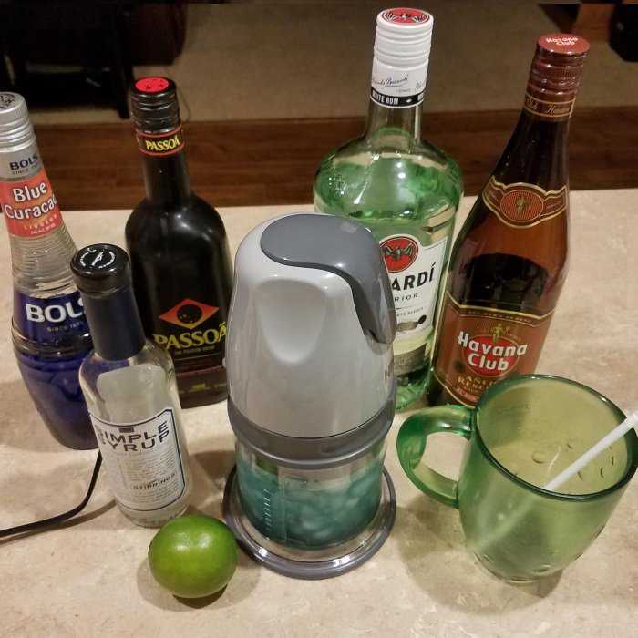 Blue Hurricane Cocktail