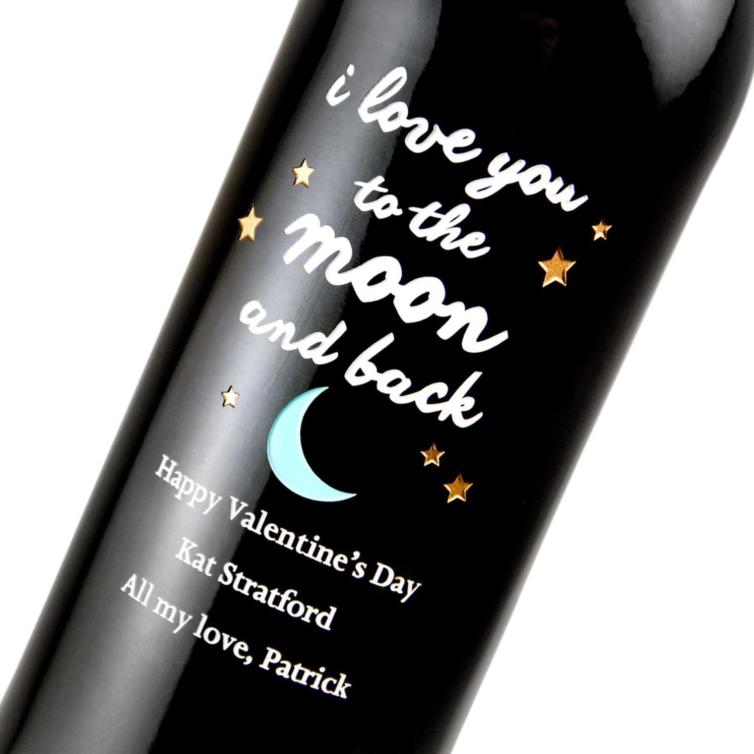 Custom Valentine's Day wine gift by Etching Expressions