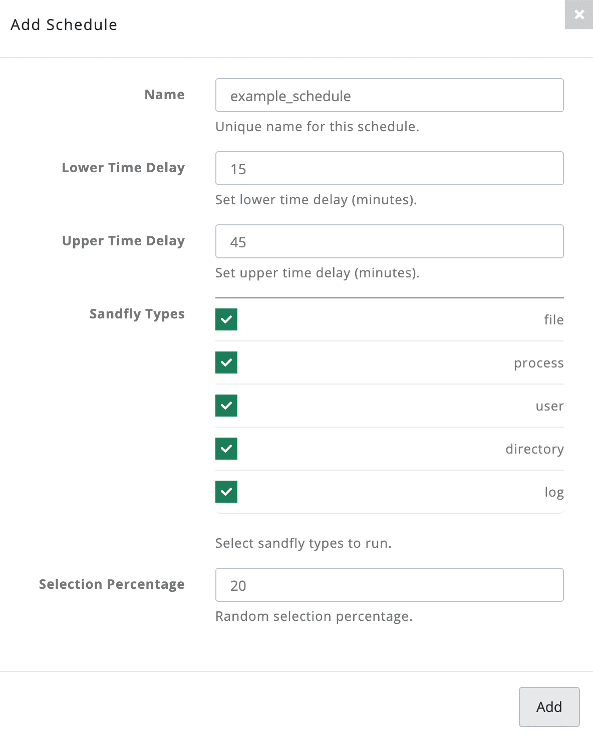 Sandfly scheduler