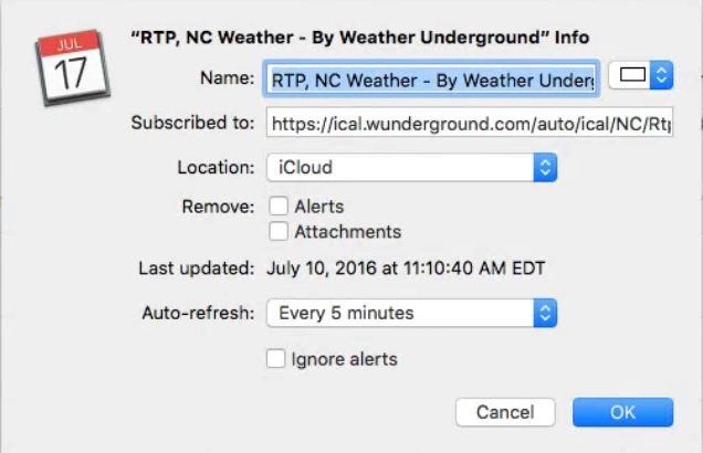 weather underground for mac calendar