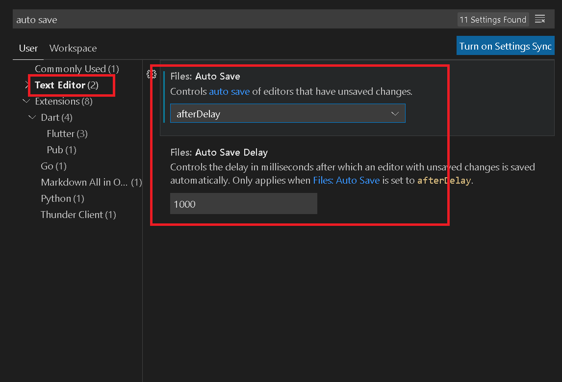 auto save file in vscode