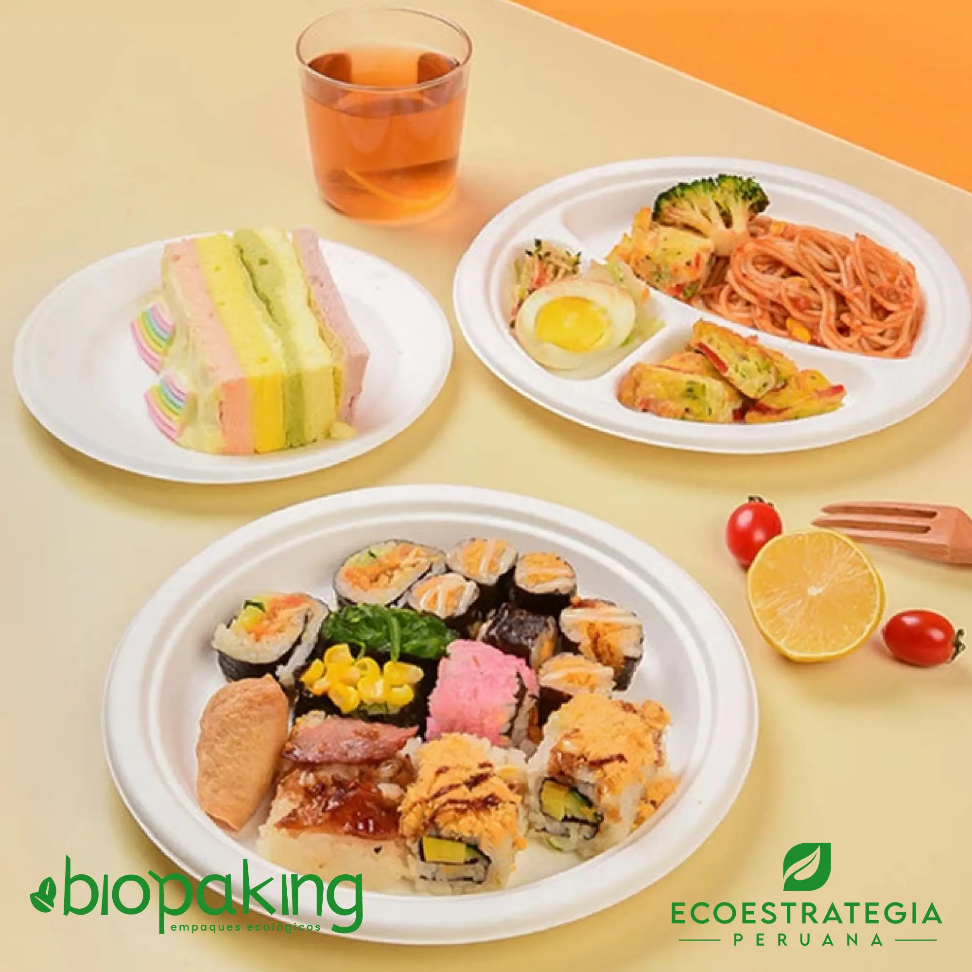 Es un plato biodegradable de 26 cm, fabricado a base de fibra de caña de azúcar. Apto para entradas, postres, tortas, hamburguesa y más. Contamos con stock de platos biodegradables, también los encuentras en las medidas. La mejor calidad en descartables biodegradables.