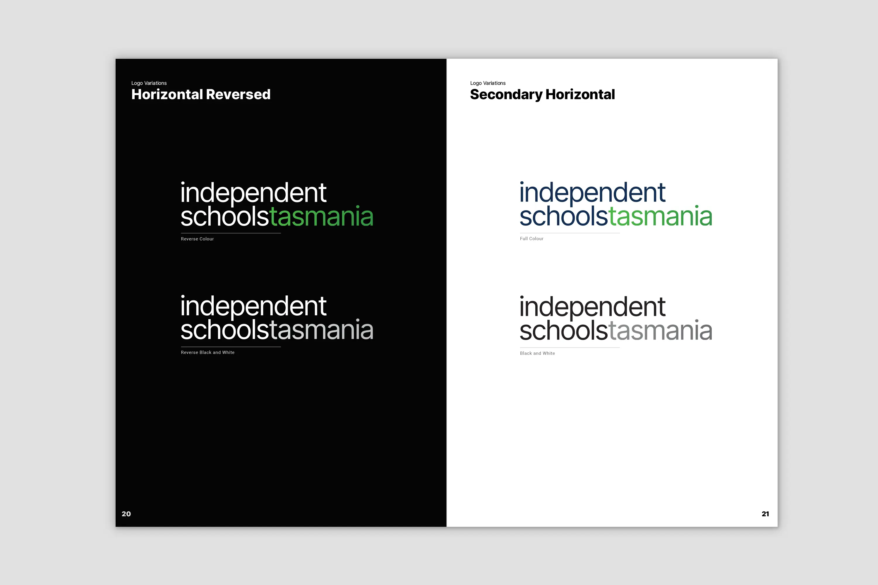 Independent Schools Tasmania brand guidelines - secondary logo variations