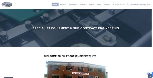 F.W.Frost (Engineers) Ltd website frontpage