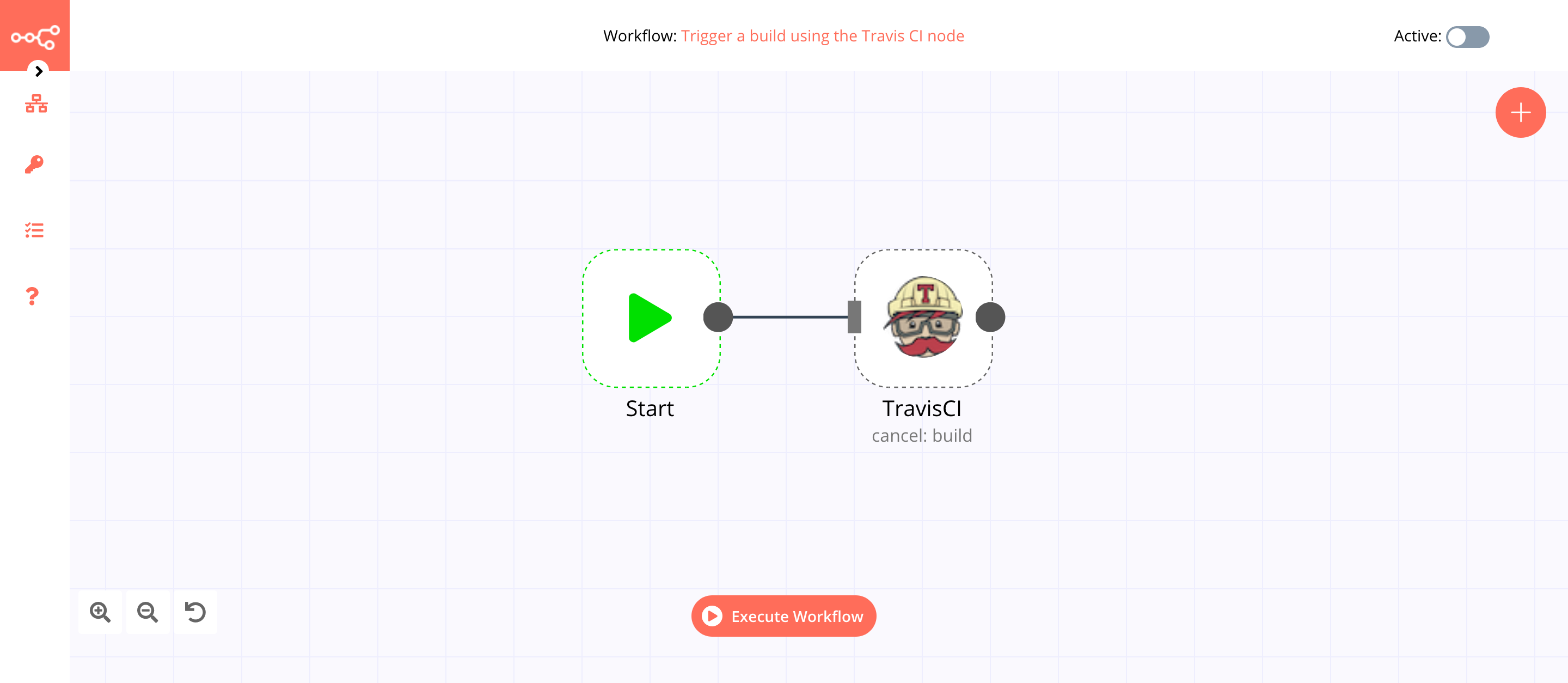 A workflow with the Travis CI node