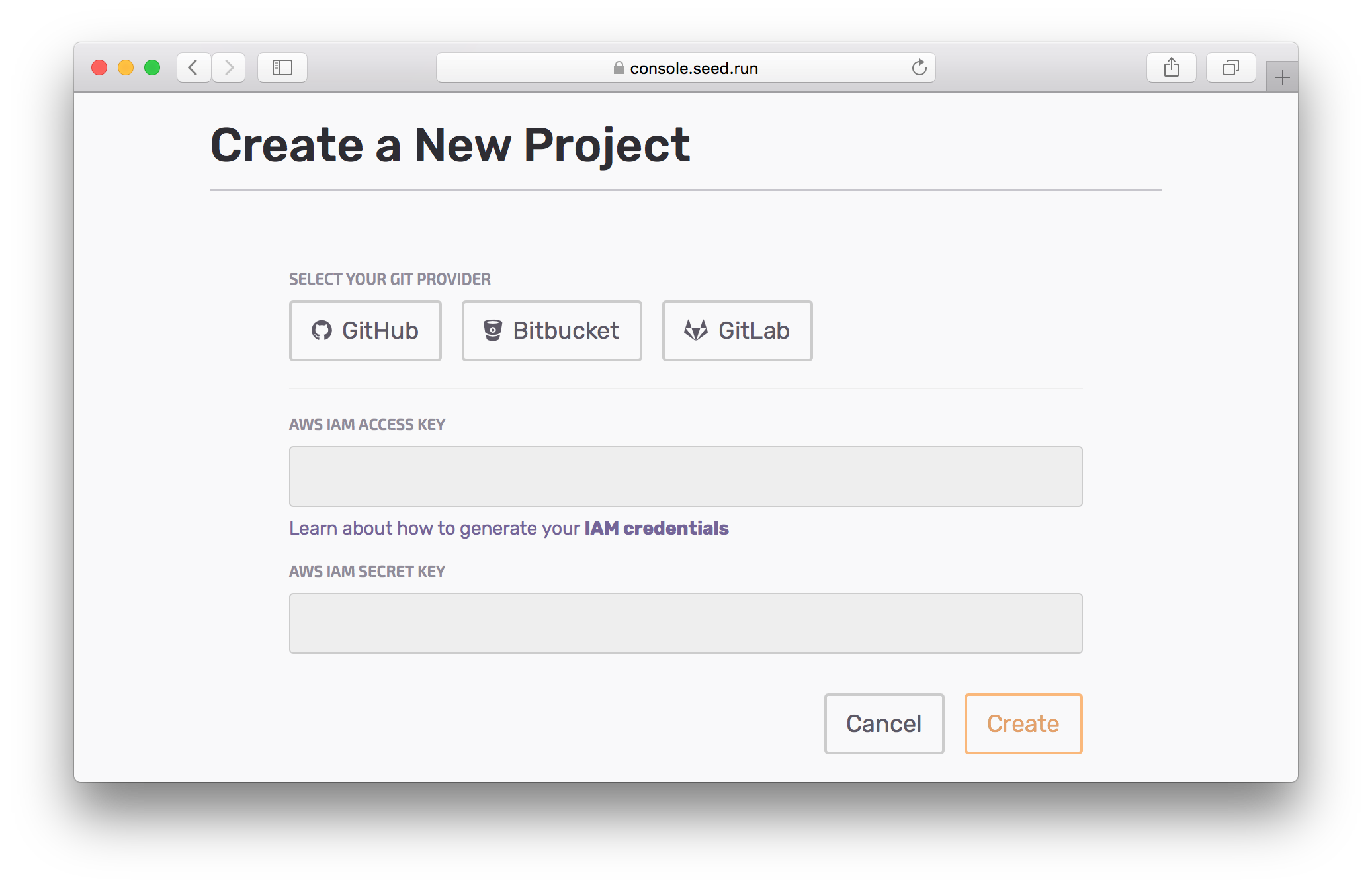 Create a new project