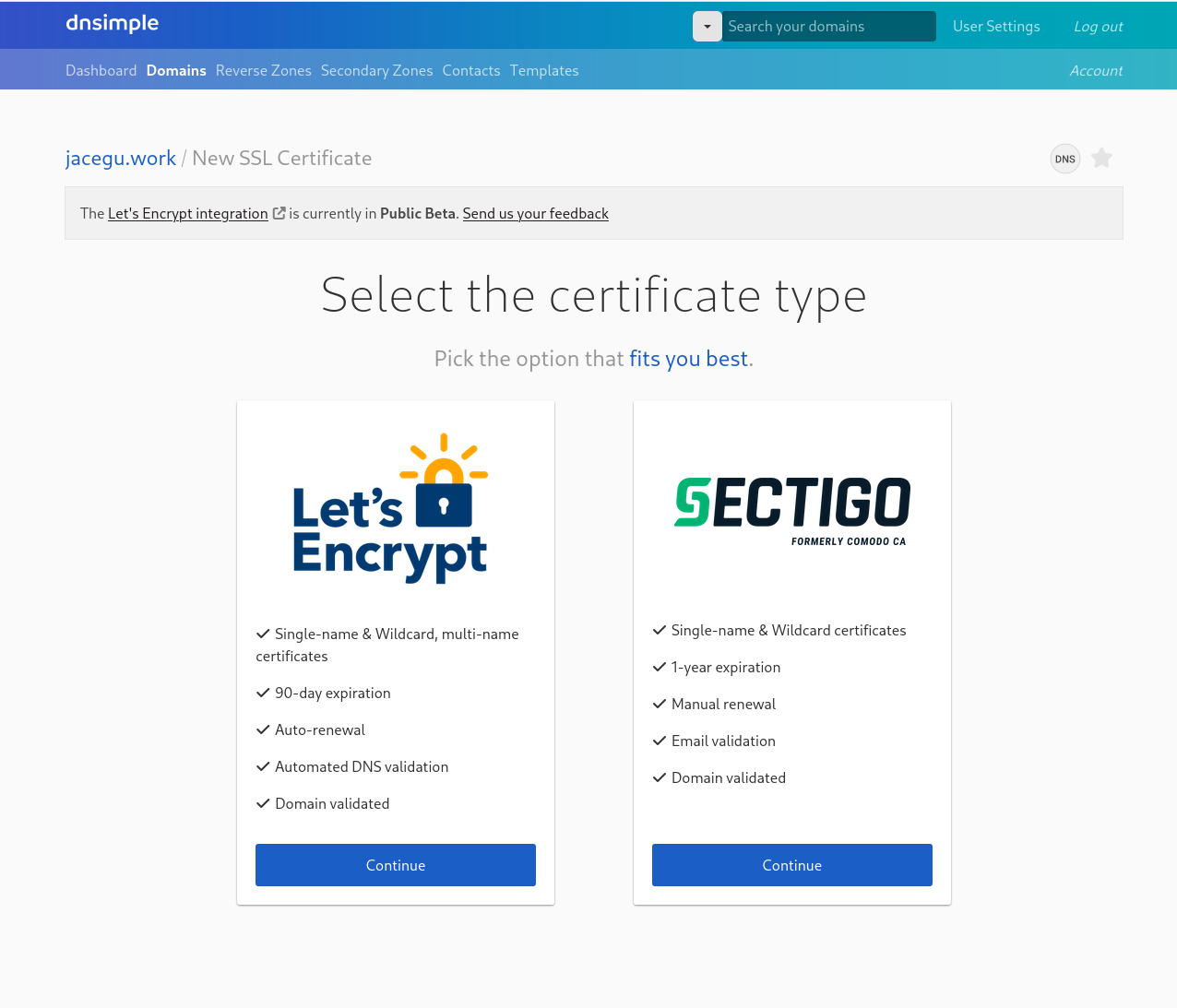 Purchase your commercial certificate through Sectigo