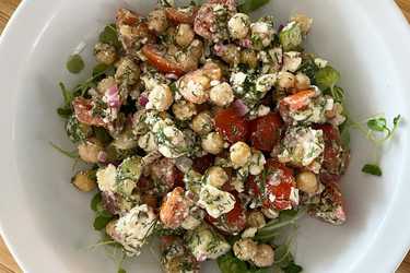 Chickpea, feta, and dill salad