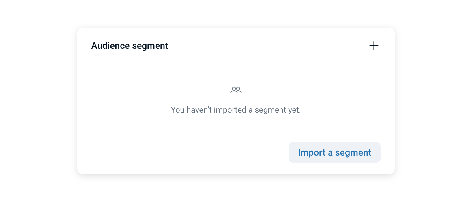 An example of a card empty state with an action in the footer