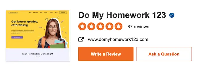 domyhomework123.com has a high consumer rating
