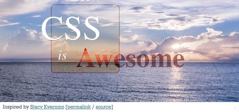 text CSS is Awesome on background of sunset over water