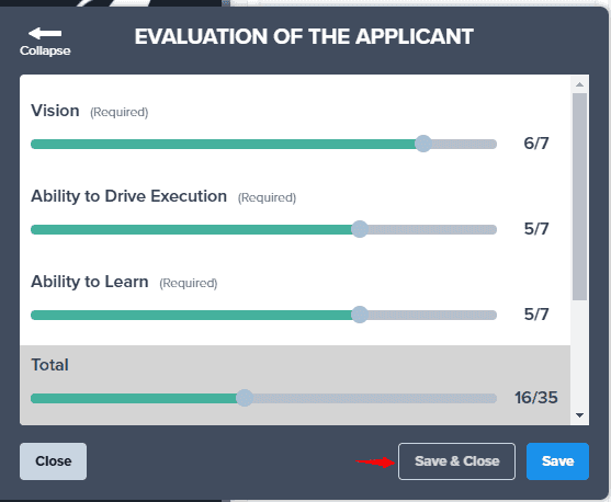 Evaluation form
