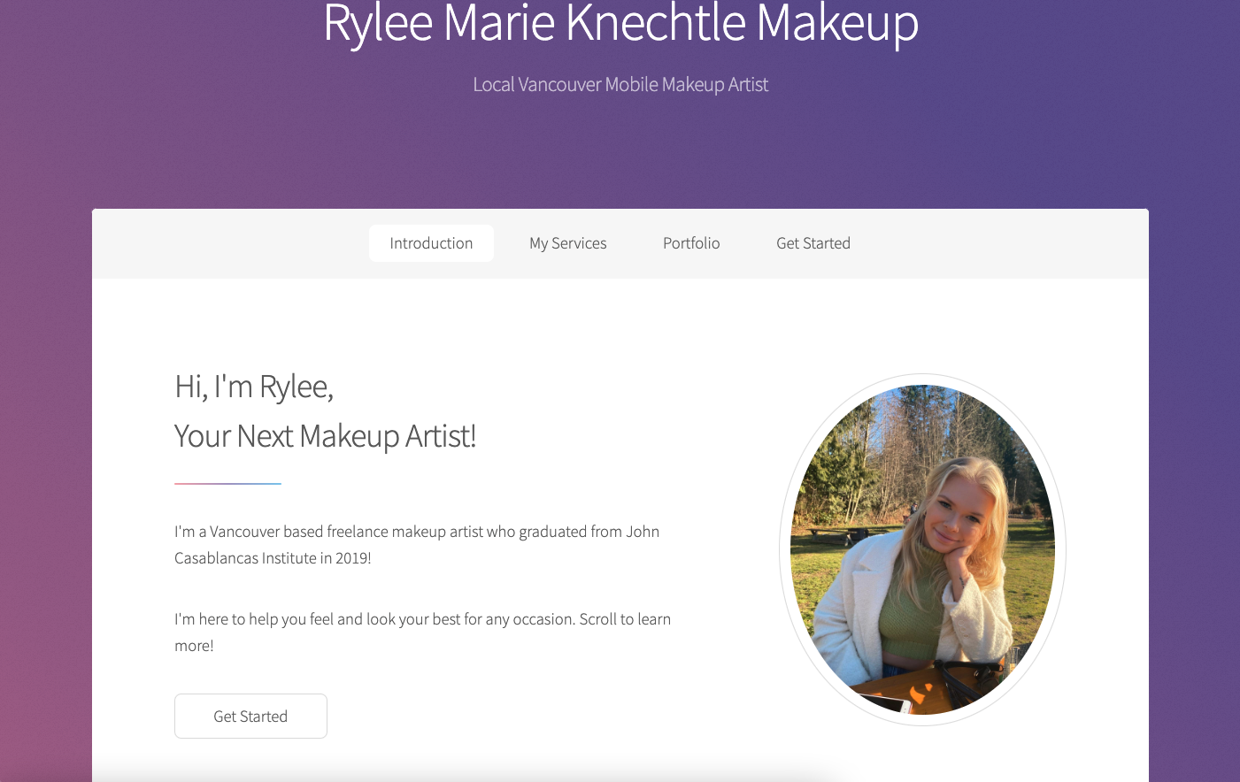 Freelance makeup artist website