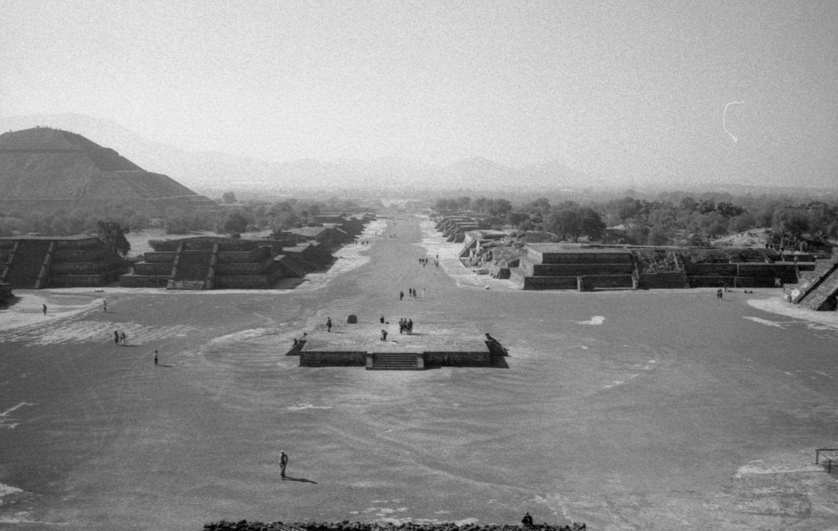 A view from atop a pyrimid at Teotihuacan
