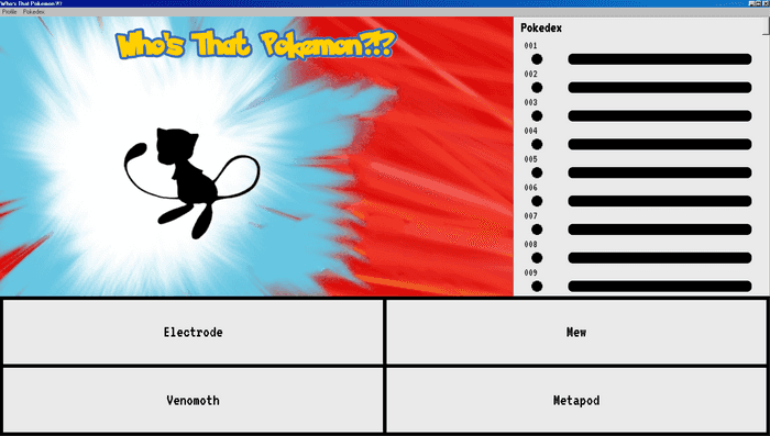 screenshot of the Who's That Pokemon?!? app.