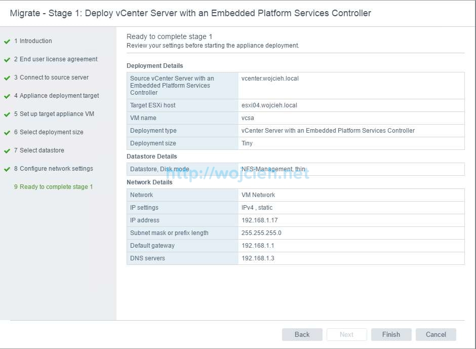 Migration of vCenter Server 6.x to vCenter Server 6.5 - 14