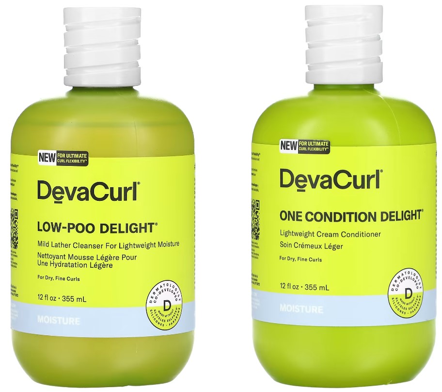 DevaCurl Low-Poo Delight Weightless Waves Mild Lather Cleanser and One Condition Delight Weightless Waves Conditioner
