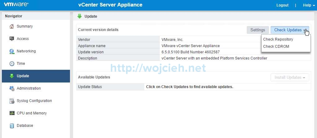 Update vCenter Server Appliance 6.5 to a newer version - 2
