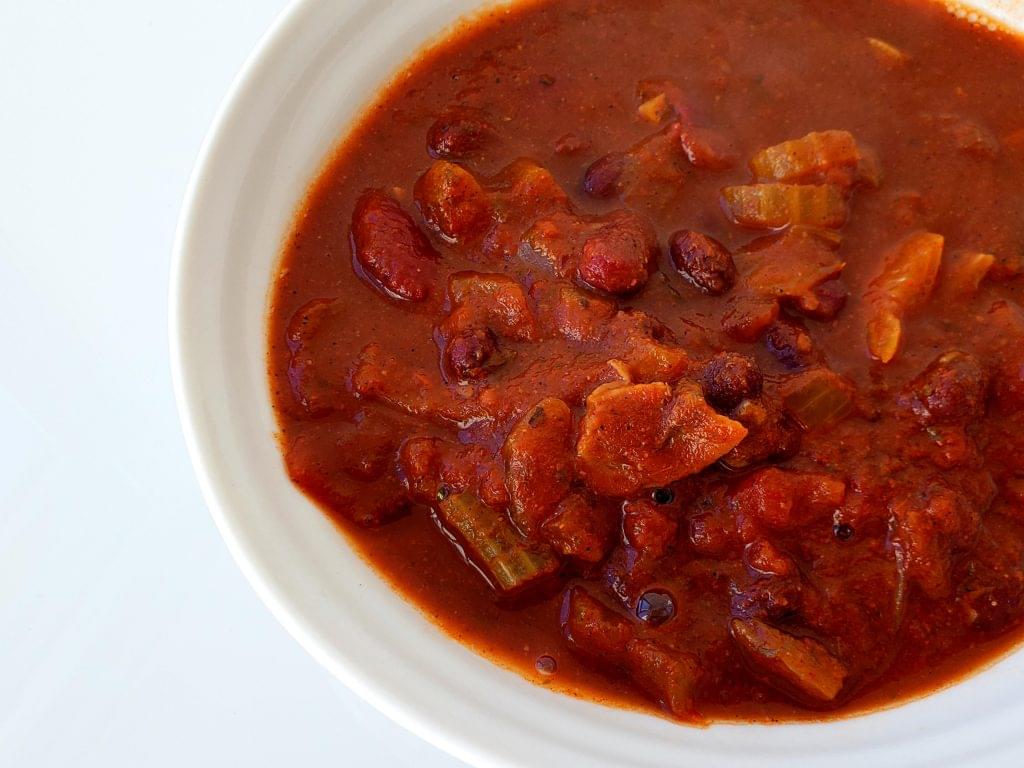 Bowl of vegan chili