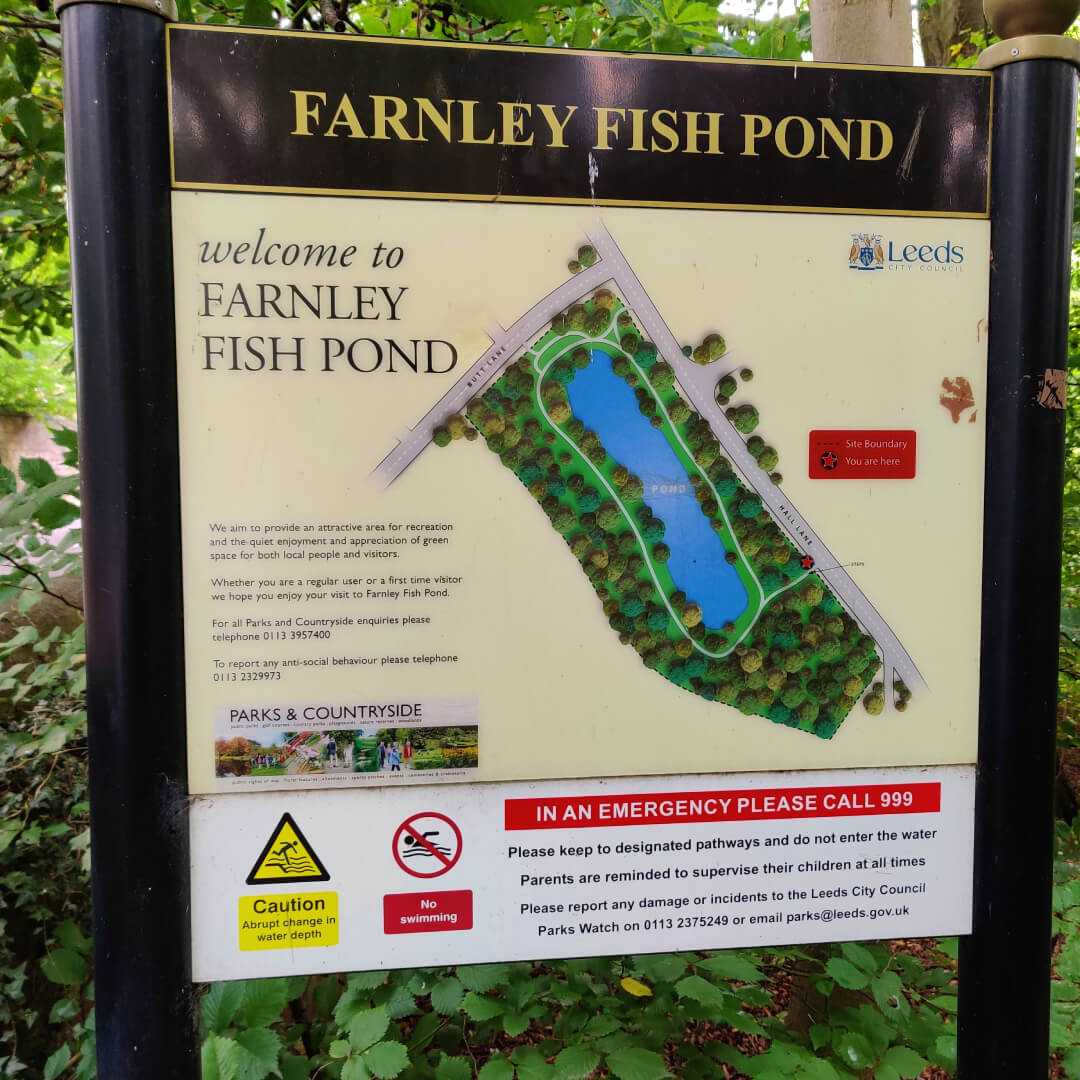 Farnley Hall Fish Pond sign