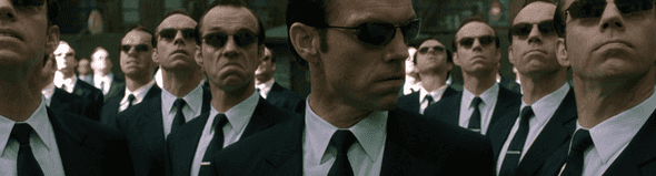 A photo of agent smith from the matrix