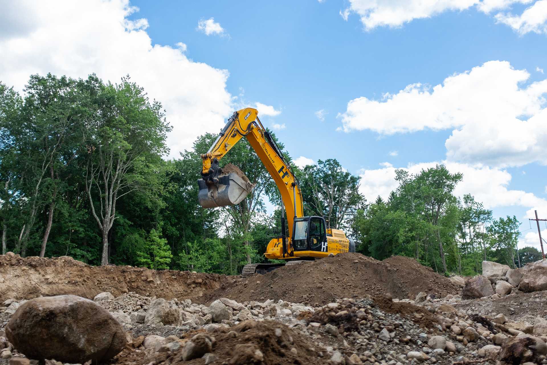 Hunter Environmental Excavator digging foundation