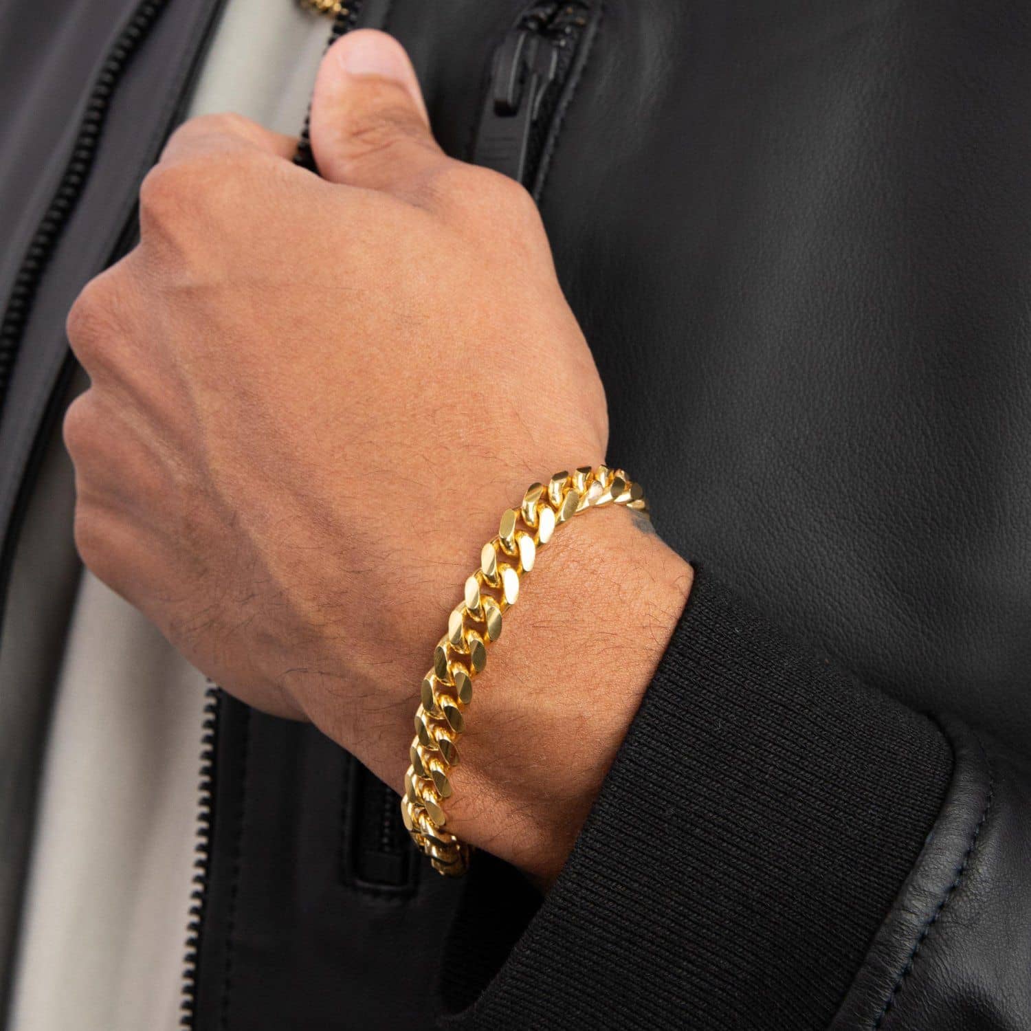 8mm Cuban Bracelet Gold Cuban Link Bracelet JAXXON