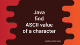 Find ASCII value of a Character in Java - CodeVsColor