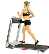 image Sunny Health  Fitness No Assembly Motorized Folding Running Treadmill 20 Wide Belt Flat Folding  Low