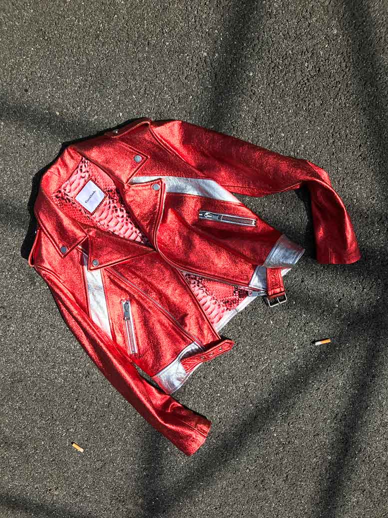 COCOCLOUDE - laminated leather jacket Red