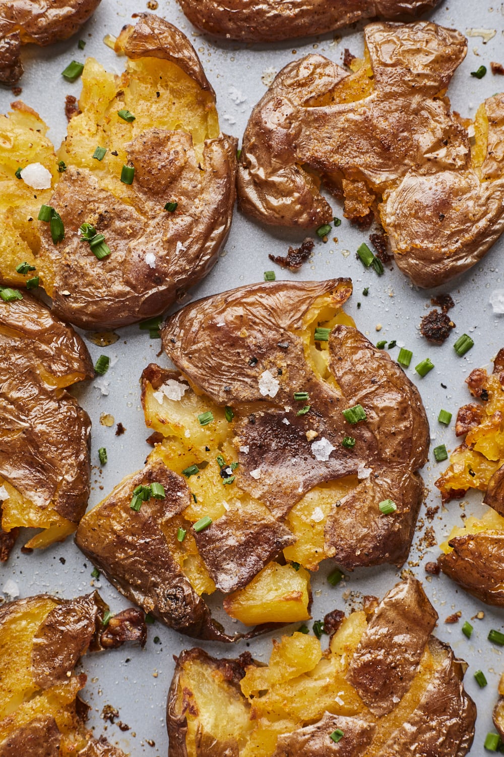 Crispy Smashed Potatoes With Sour Cream and Chive Dip