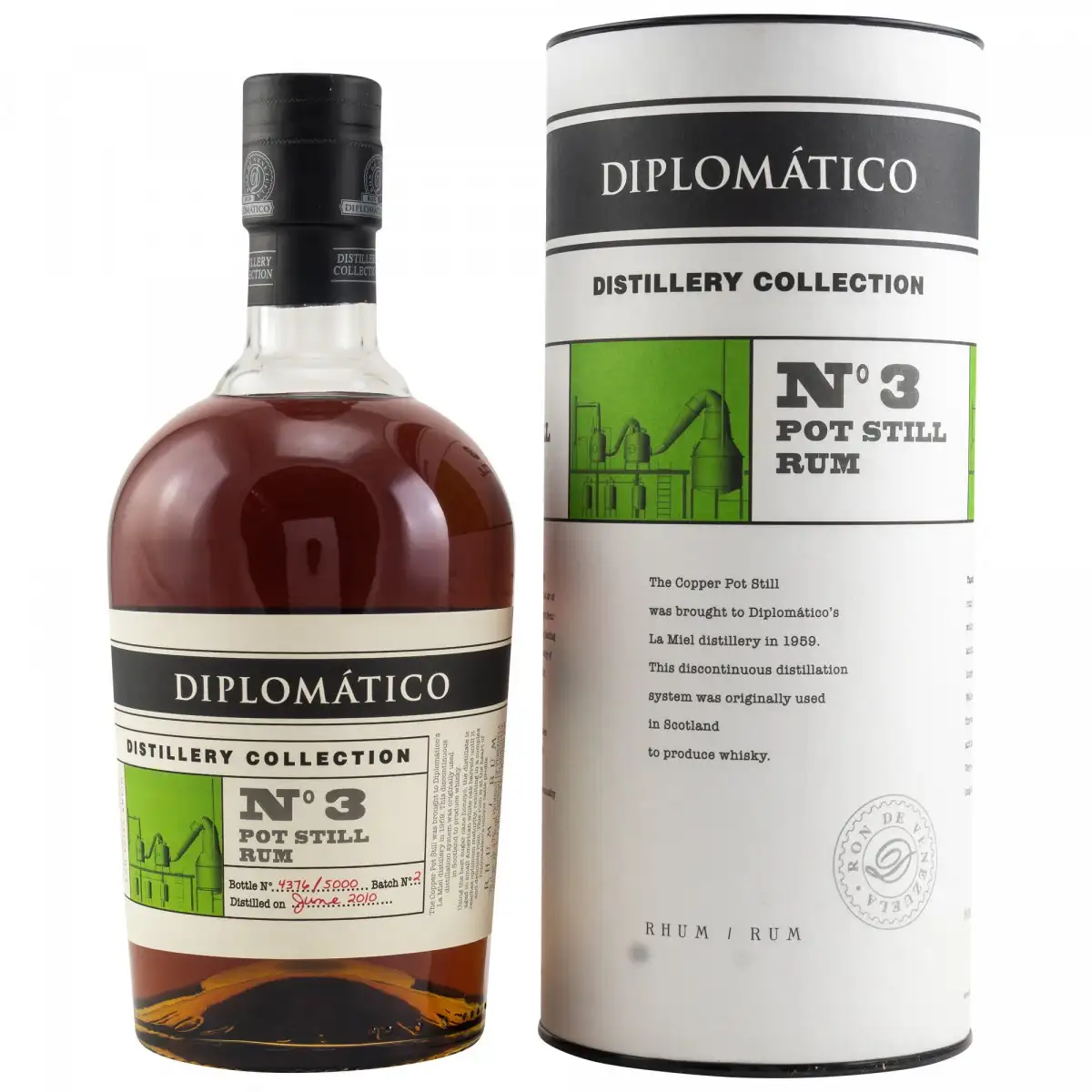 Image of the front of the bottle of the rum Diplomático / Botucal No. 3 Pot Still Rum