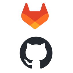 Logos of GitLab and GitHub.