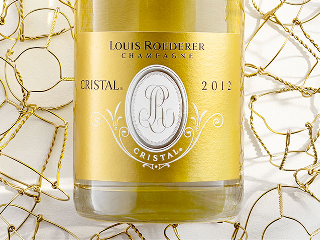 A bottle of Louis Roederer Champagne Cristal 2012